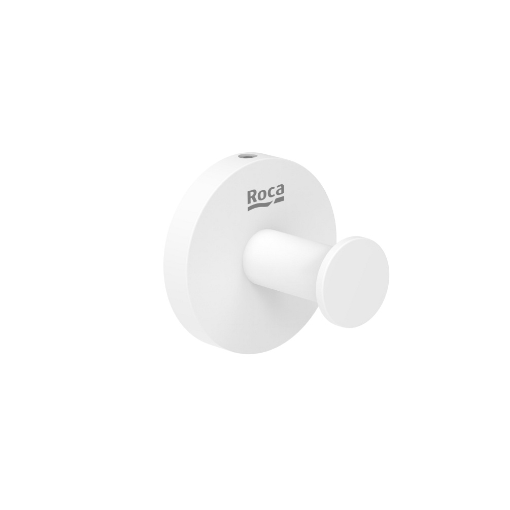 Cut out image of the Roca Hotels Matt White Robe Hook
